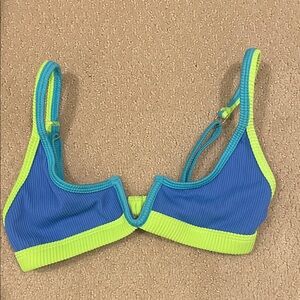 Vibrant Blue and Green Bikini Top